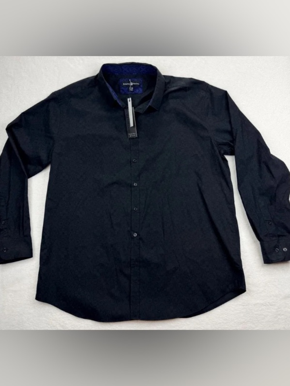 Kenneth Cole Men's Black Long-Sleeve Button-Up Dress Shirt